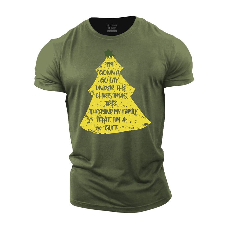 Cotton Christmas Tree Graphic Men's T-shirts