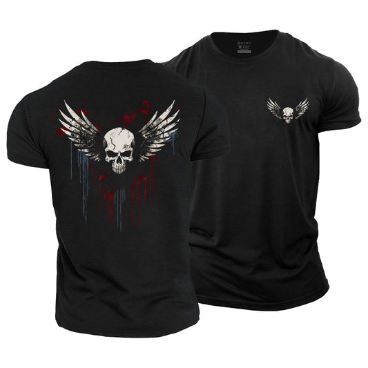 Winged Skull Cotton T-Shirt