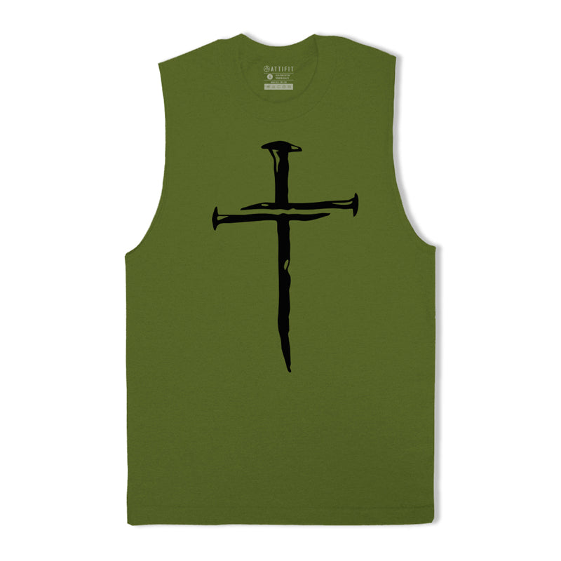 Cotton Cross Graphic Workout Tank Top