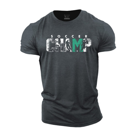 Cotton Soccer Champ Graphic Men's T-shirts