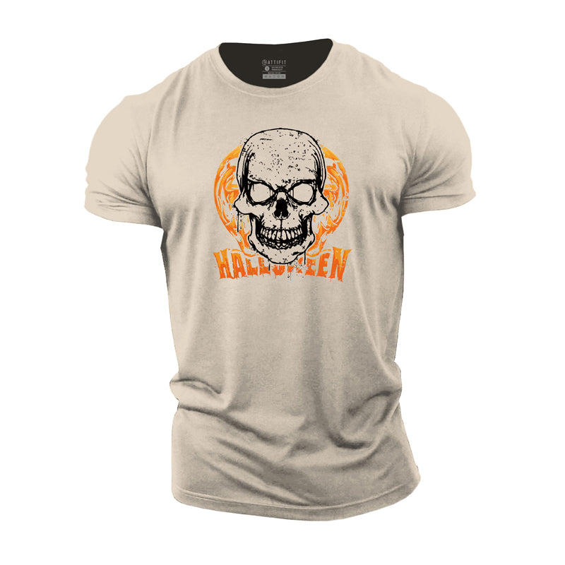 Halloween Skull Cotton T-Shirt