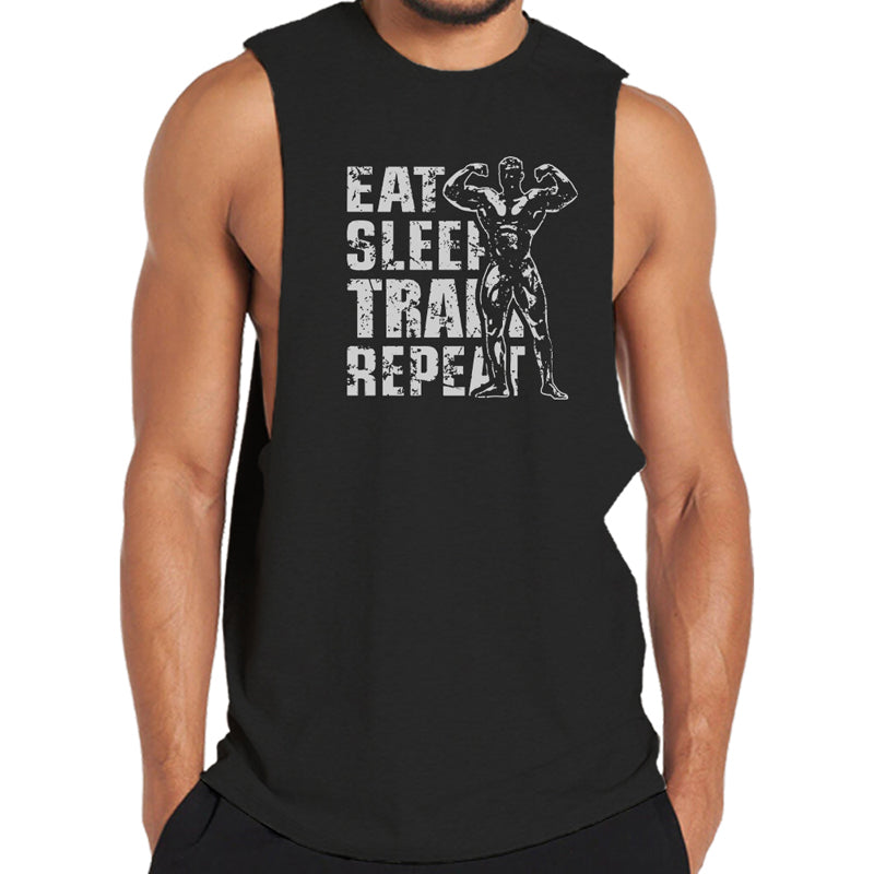 Cotton Eat Sleep Train Repeat Tank Top