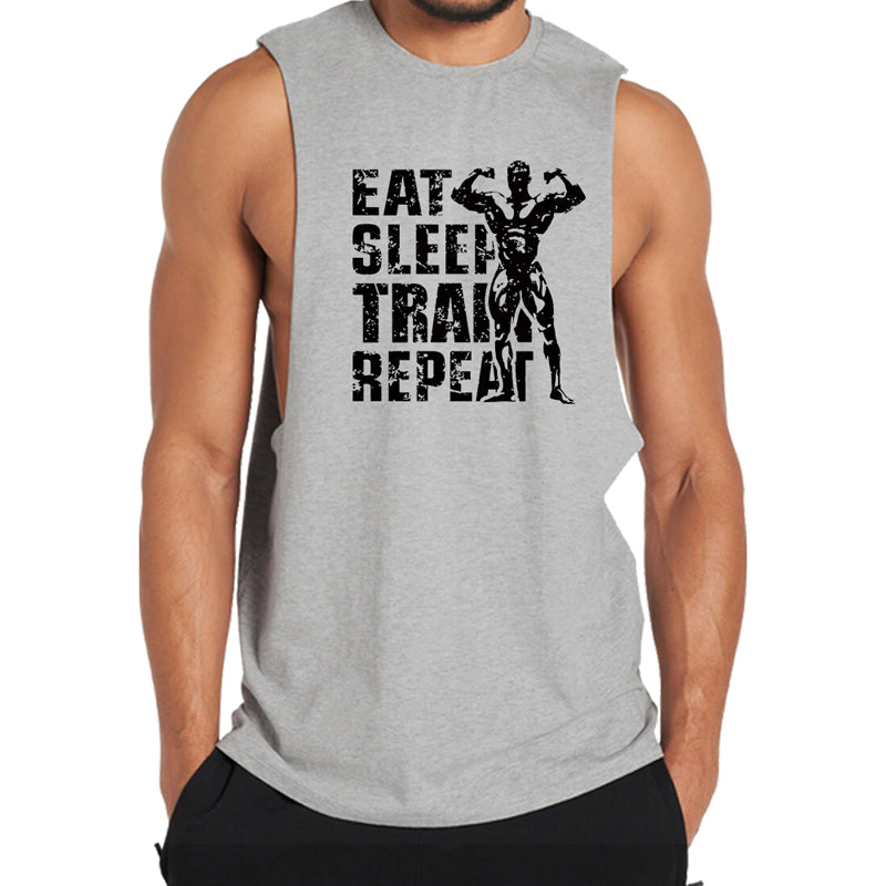 Cotton Eat Sleep Train Repeat Tank Top