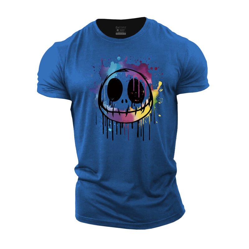 Cotton Evil Smiley Graphic Men's T-shirts