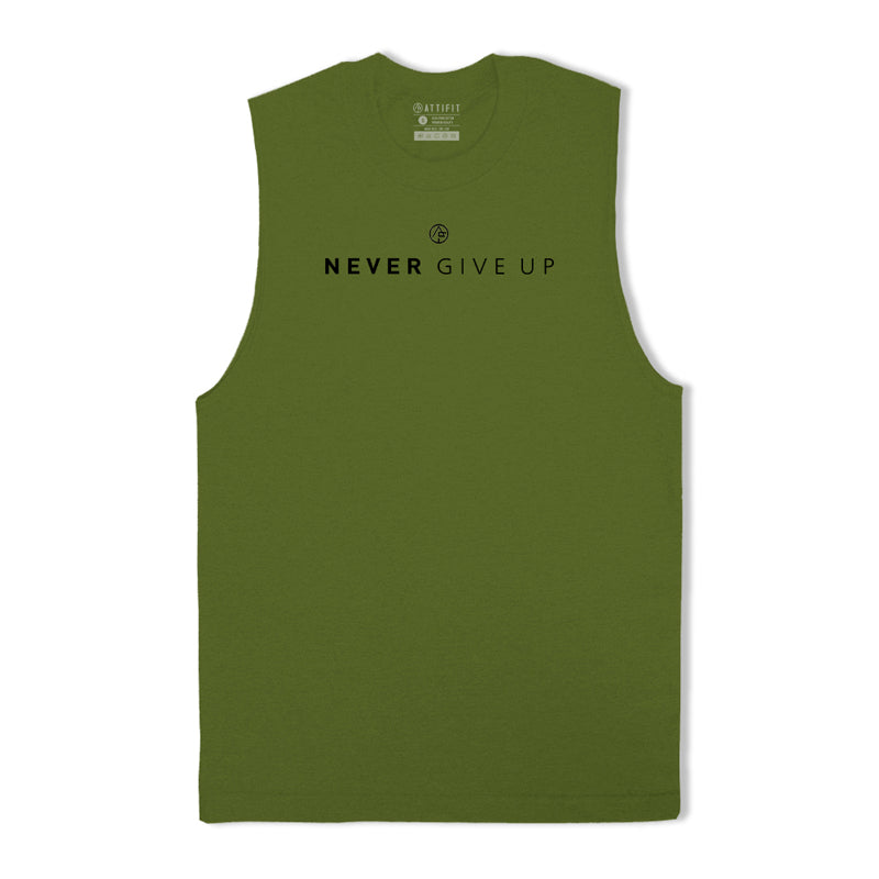 Cotton Never Give Up Men's Tank Top