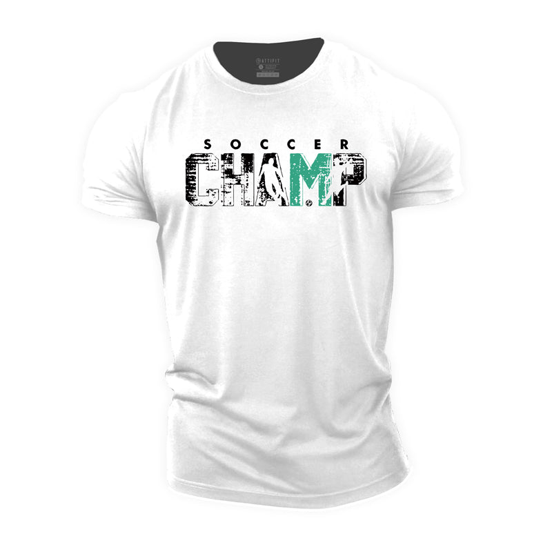 Cotton Soccer Champ Graphic Men's T-shirts