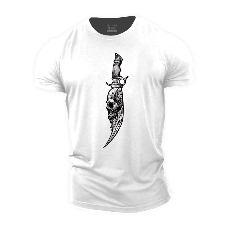 Skull Knife Cotton T-Shirt