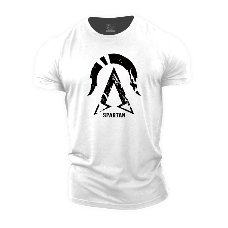 Cotton Spartan A Shield Graphic Men's T-shirts