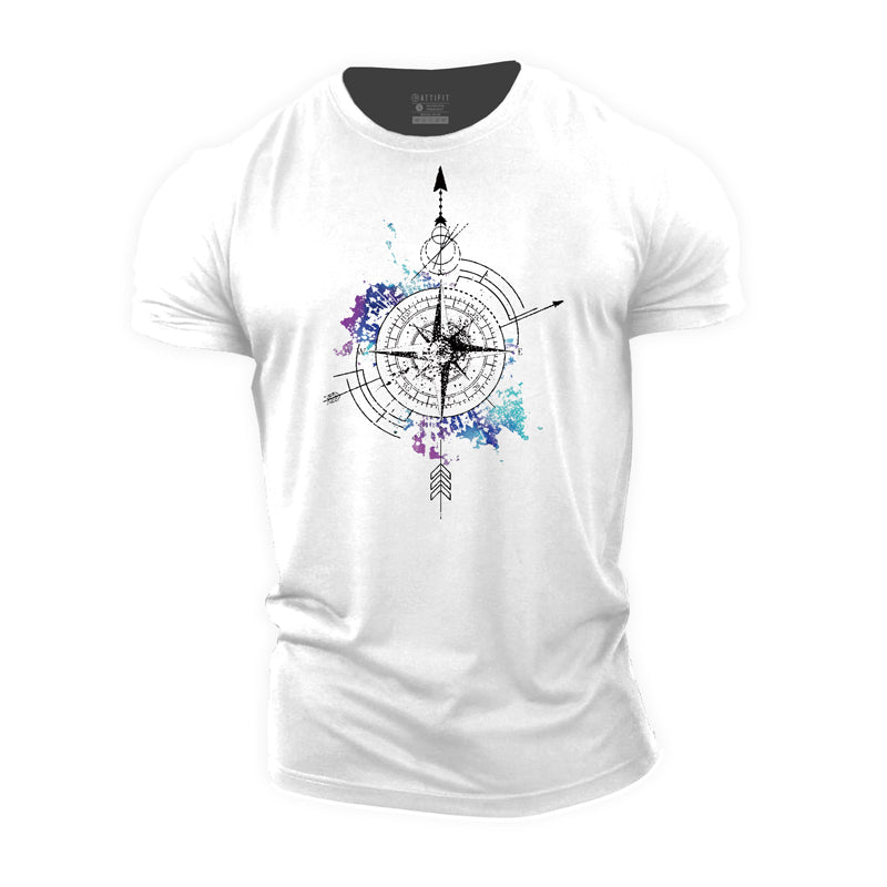 Cotton Compass Graphic Men's Fitness T-shirts