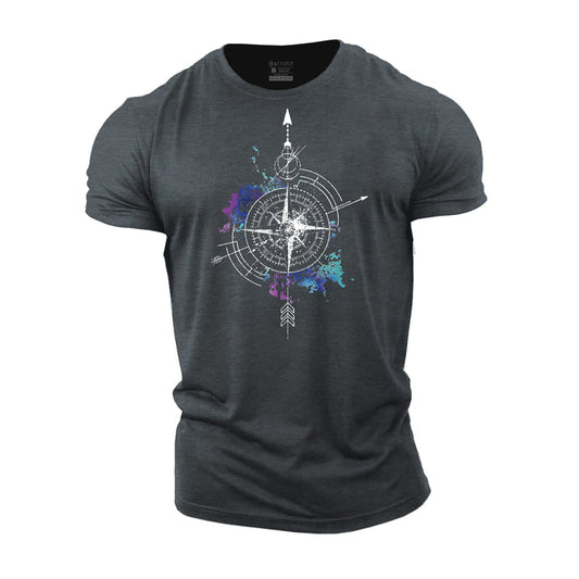 Cotton Compass Graphic Men's Fitness T-shirts