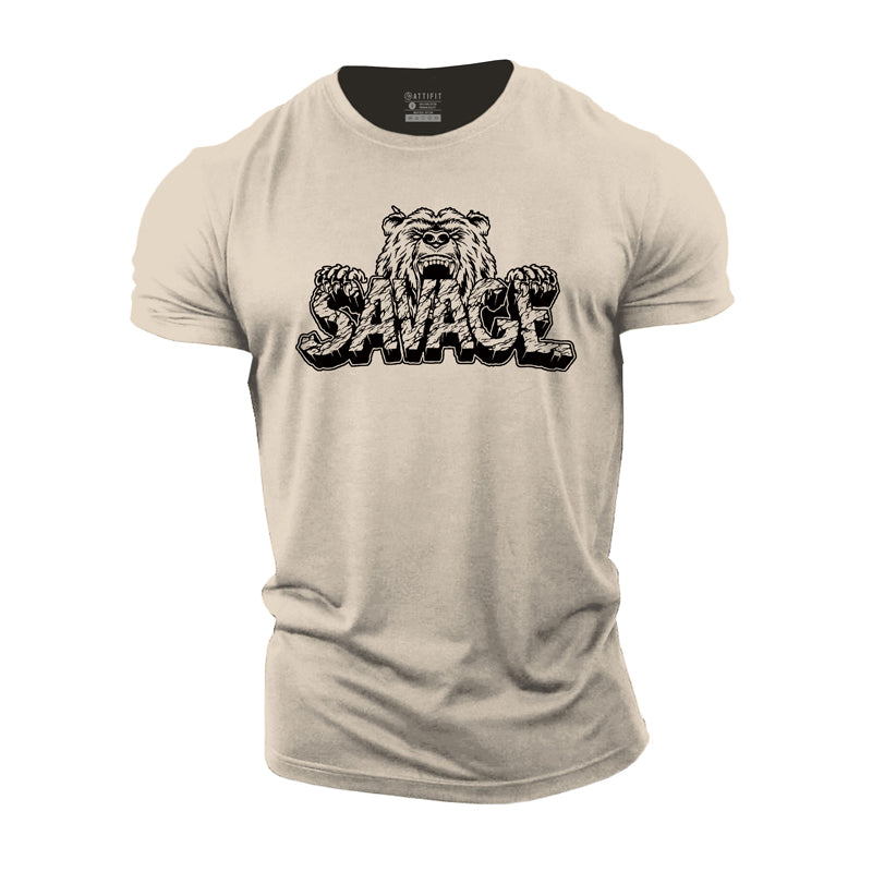 Cotton Savage Graphic Men's Fitness T-shirts