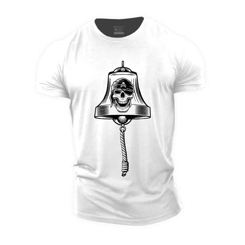 Cotton Skull Bell Graphic Men's Fitness T-shirts