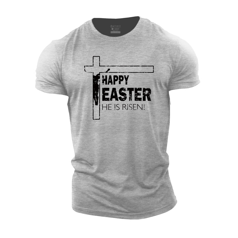 Cotton Happy Easter Graphic Men's T-shirts