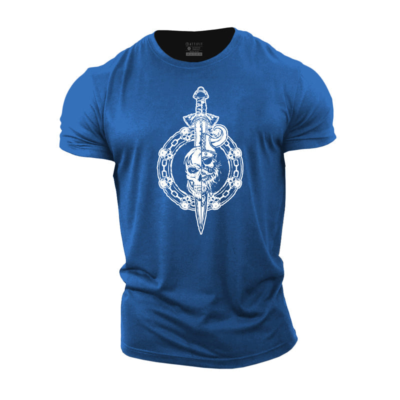 Cotton Viking Warrior Graphic Men's T-shirts