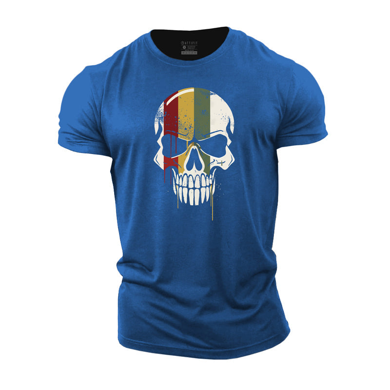 Multicolor Skull Cotton T-Shirt