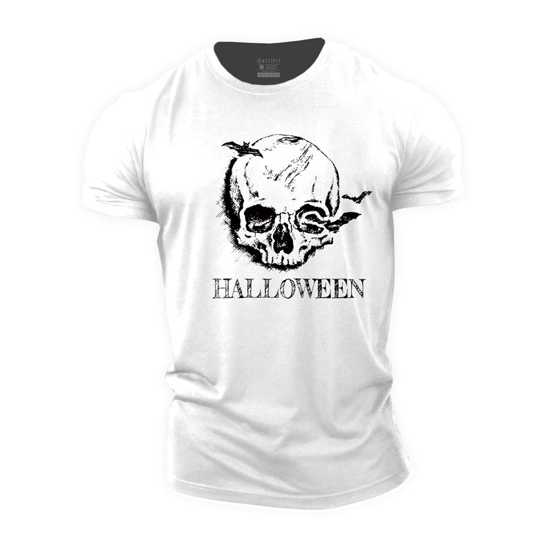 Halloween Skull Cotton T-Shirt