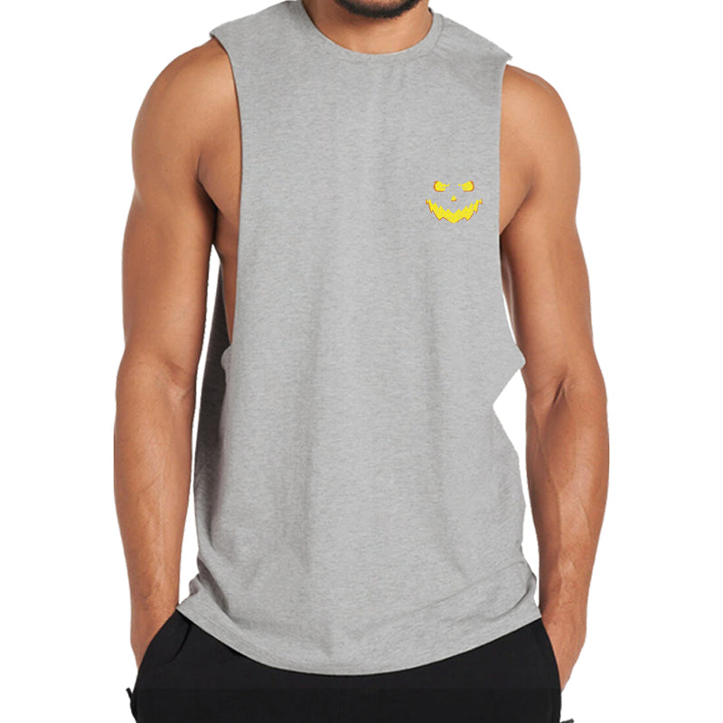 Cotton Evil Smiley Face Men's Tank Top