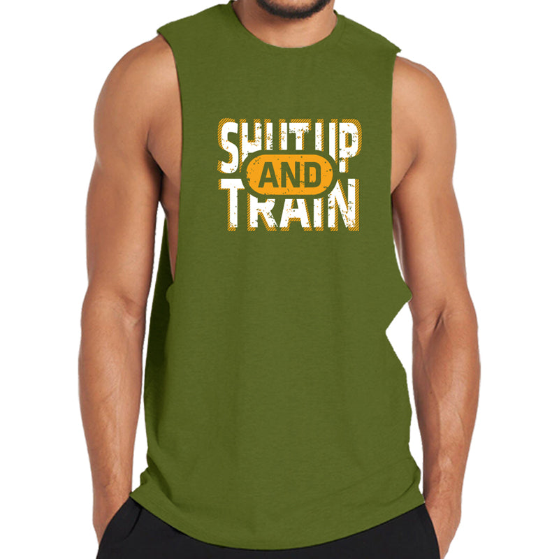 Cotton Shut Up And Train Graphic Tank Top